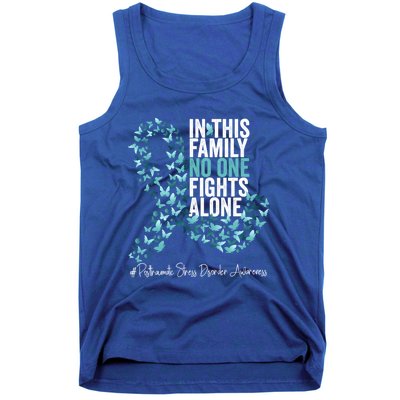 Posttraumatic Stress Disorder Awareness Month Teal Ribbon Great Gift Tank Top