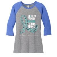 Posttraumatic Stress Disorder Awareness Month Teal Ribbon Great Gift Women's Tri-Blend 3/4-Sleeve Raglan Shirt