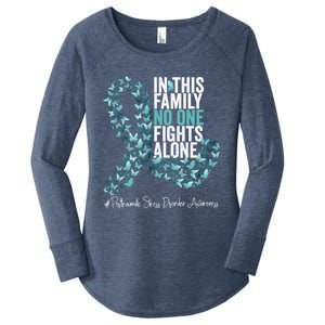 Posttraumatic Stress Disorder Awareness Month Teal Ribbon Great Gift Women's Perfect Tri Tunic Long Sleeve Shirt