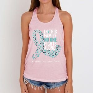 Posttraumatic Stress Disorder Awareness Month Teal Ribbon Great Gift Women's Knotted Racerback Tank