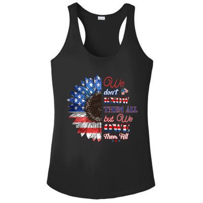 Patriotic Sunflower Dont Know Them All But We Owe Them All Meaningful Gift Ladies PosiCharge Competitor Racerback Tank