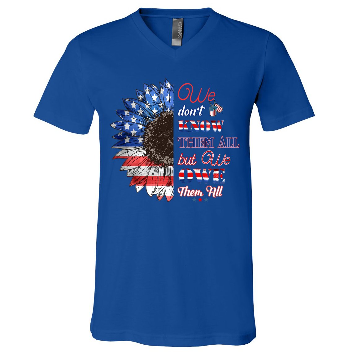 Patriotic Sunflower Dont Know Them All But We Owe Them All Meaningful Gift V-Neck T-Shirt