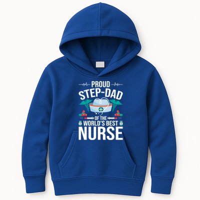 Proud Step Dad Of The World's Best Nurse Stepdad Gift Kids Hoodie