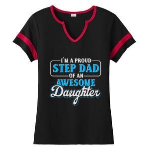 Proud Stepfather Daughter Fathers Day Proud Step Dad Gift Ladies Halftime Notch Neck Tee