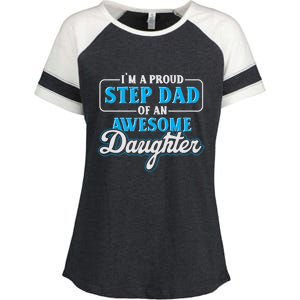 Proud Stepfather Daughter Fathers Day Proud Step Dad Gift Enza Ladies Jersey Colorblock Tee