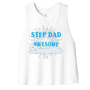 Proud Stepfather Daughter Fathers Day Proud Step Dad Gift Women's Racerback Cropped Tank