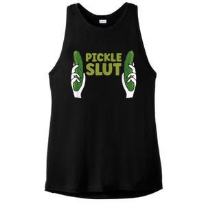 Pickle Slut Dill Pickle Ladies PosiCharge Tri-Blend Wicking Tank