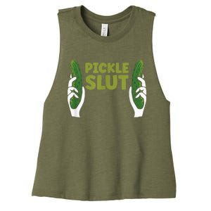 Pickle Slut Dill Pickle Women's Racerback Cropped Tank