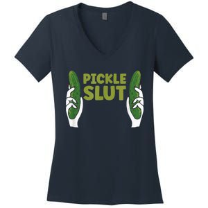 Pickle Slut Dill Pickle Women's V-Neck T-Shirt