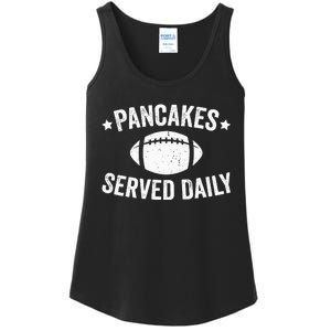 Pancakes Served Daily Funny Football Offensive Lineman Ladies Essential Tank