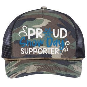 Proud Snow Day Supporter Retro Rope Trucker Hat Cap