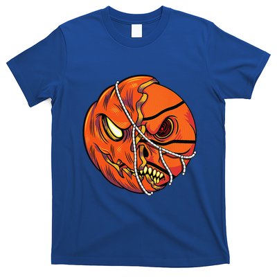 Pumpkin Skull Design Halloween Hooper Basketball Player T-Shirt