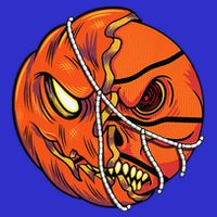 Pumpkin Skull Design Halloween Hooper Basketball Player 16 in Basic Backpack
