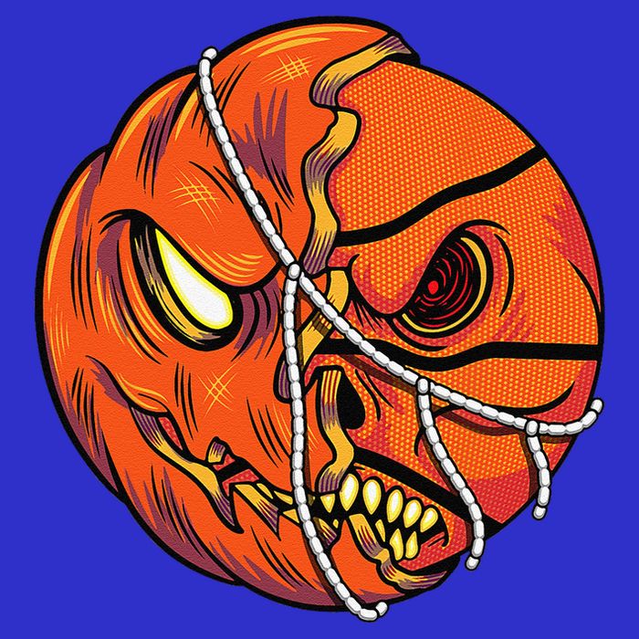 Pumpkin Skull Design Halloween Hooper Basketball Player 16 in Basic Backpack