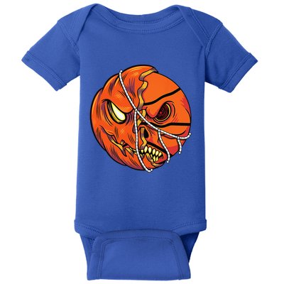 Pumpkin Skull Design Halloween Hooper Basketball Player Baby Bodysuit