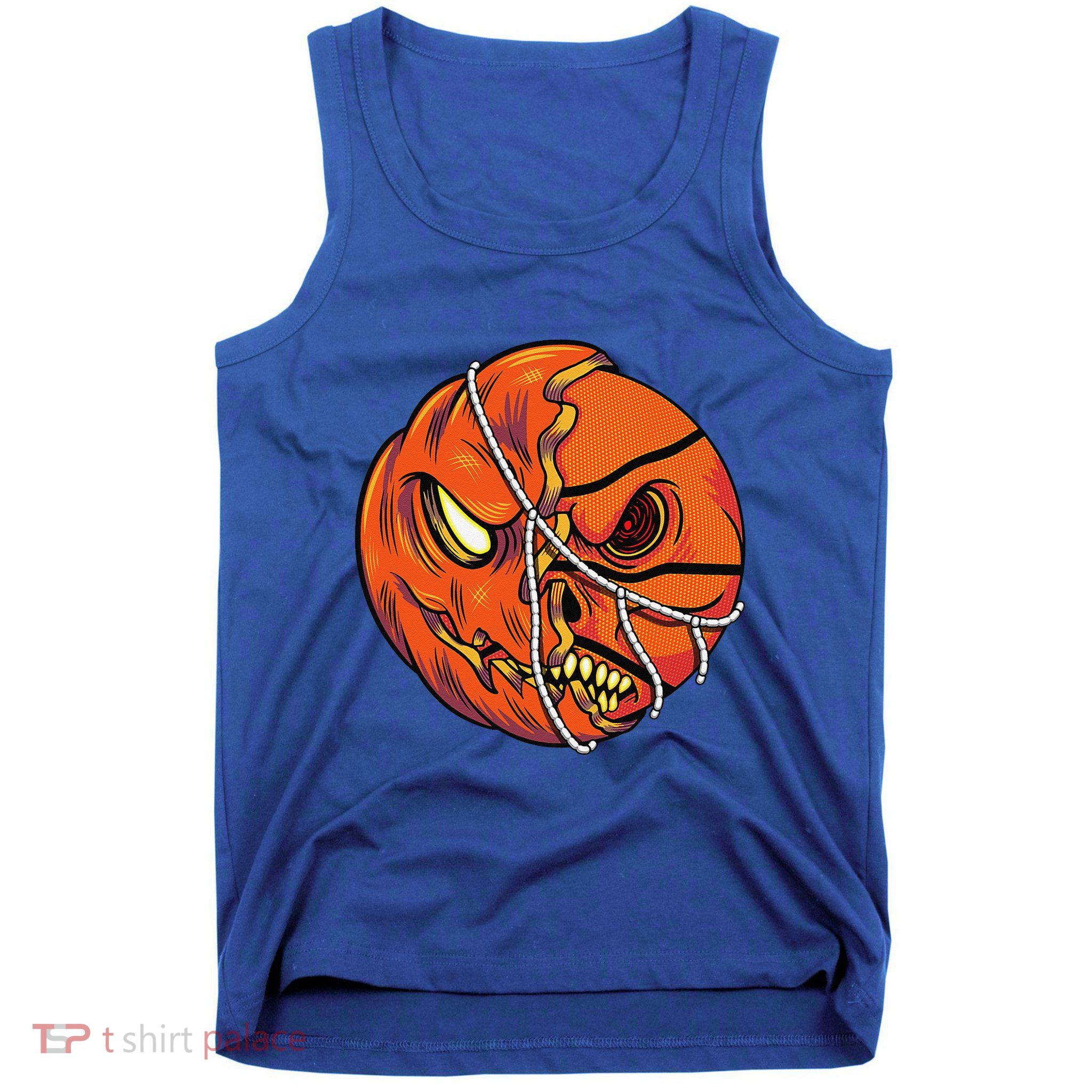 Pumpkin Skull Design Halloween Hooper Basketball Player Tank Top