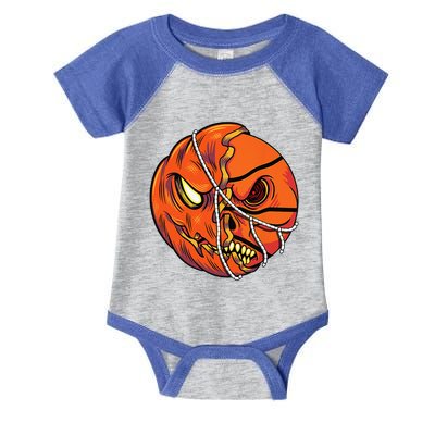 Pumpkin Skull Design Halloween Hooper Basketball Player Infant Baby Jersey Bodysuit