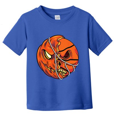 Pumpkin Skull Design Halloween Hooper Basketball Player Toddler T-Shirt