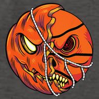 Pumpkin Skull Design Halloween Hooper Basketball Player Vector Backpack