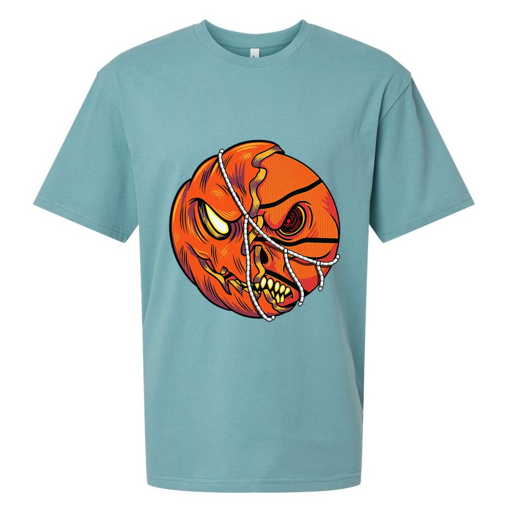 Pumpkin Skull Design Halloween Hooper Basketball Player Sueded Cloud Jersey T-Shirt