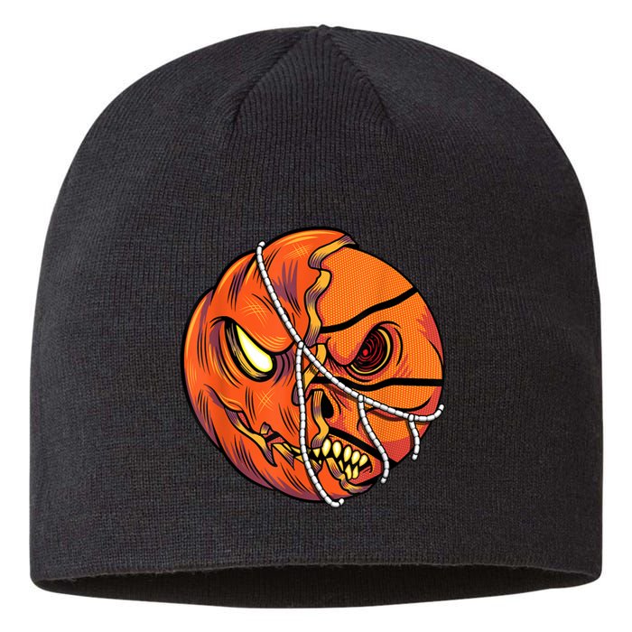 Pumpkin Skull Design Halloween Hooper Basketball Player Sustainable Beanie