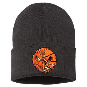 Pumpkin Skull Design Halloween Hooper Basketball Player Sustainable Knit Beanie