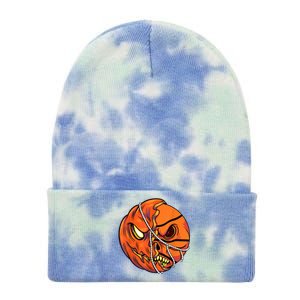 Pumpkin Skull Design Halloween Hooper Basketball Player Tie Dye 12in Knit Beanie