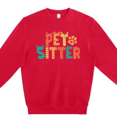 Pet Sitter Dog Watcher Walker Groomer Premium Crewneck Sweatshirt