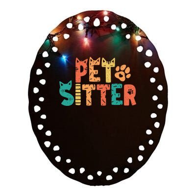 Pet Sitter Dog Watcher Walker Groomer Ceramic Oval Ornament