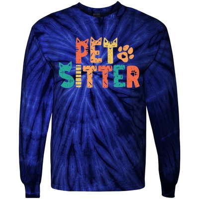 Pet Sitter Dog Watcher Walker Groomer Tie-Dye Long Sleeve Shirt