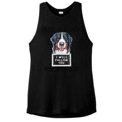 Personal Stalker Dog Bernese Mountain I Will Follow You Ladies PosiCharge Tri-Blend Wicking Tank