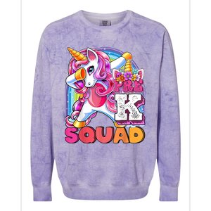 PreK Squad Dabbing Unicorn Back To School Girl Gift Colorblast Crewneck Sweatshirt