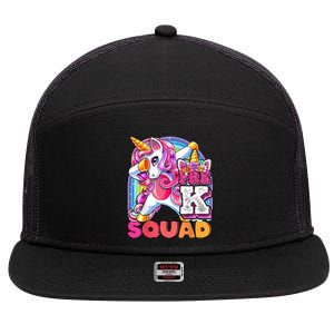 PreK Squad Dabbing Unicorn Back To School Girl Gift 7 Panel Mesh Trucker Snapback Hat