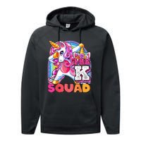 PreK Squad Dabbing Unicorn Back To School Girl Gift Performance Fleece Hoodie