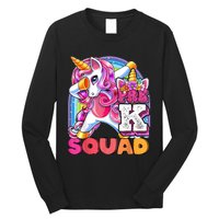 PreK Squad Dabbing Unicorn Back To School Girl Gift Long Sleeve Shirt