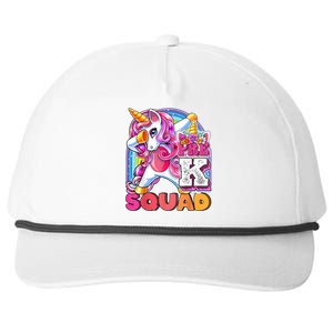 PreK Squad Dabbing Unicorn Back To School Girl Gift Snapback Five-Panel Rope Hat