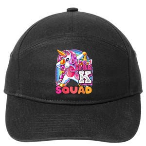 PreK Squad Dabbing Unicorn Back To School Girl Gift 7-Panel Snapback Hat