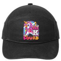 PreK Squad Dabbing Unicorn Back To School Girl Gift 7-Panel Snapback Hat