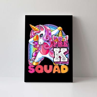 PreK Squad Dabbing Unicorn Back To School Girl Gift Canvas