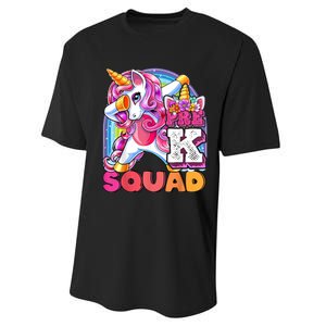 PreK Squad Dabbing Unicorn Back To School Girl Gift Performance Sprint T-Shirt