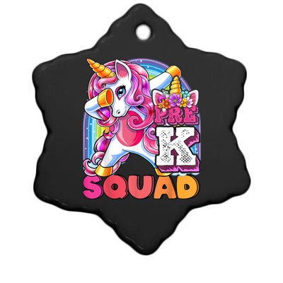 PreK Squad Dabbing Unicorn Back To School Girl Gift Ceramic Star Ornament