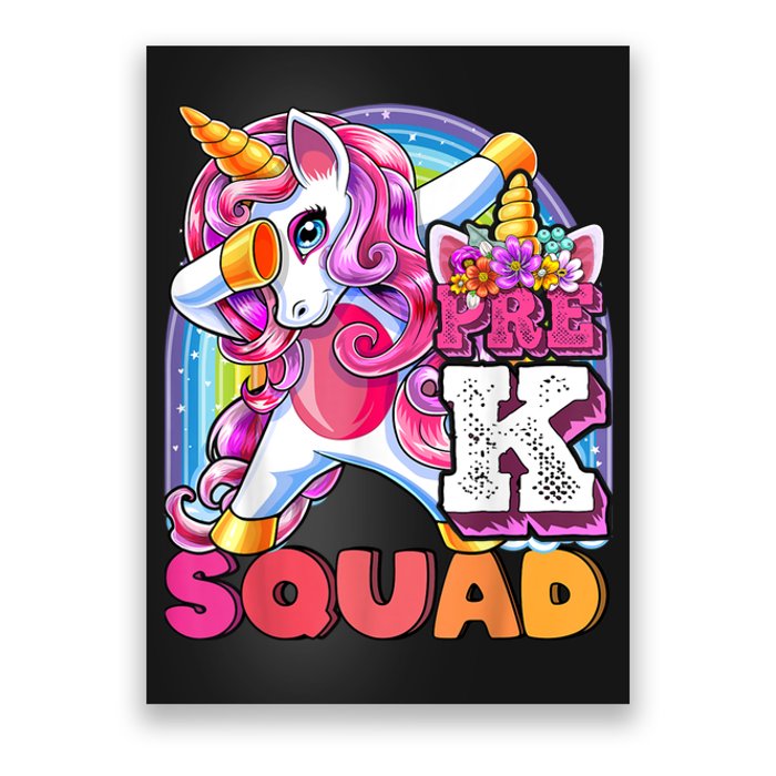 PreK Squad Dabbing Unicorn Back To School Girl Gift Poster