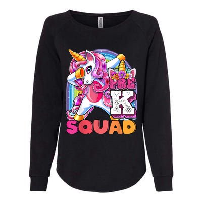 PreK Squad Dabbing Unicorn Back To School Girl Gift Womens California Wash Sweatshirt