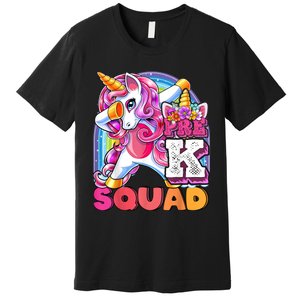 PreK Squad Dabbing Unicorn Back To School Girl Gift Premium T-Shirt