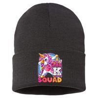 PreK Squad Dabbing Unicorn Back To School Girl Gift Sustainable Knit Beanie