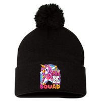 PreK Squad Dabbing Unicorn Back To School Girl Gift Pom Pom 12in Knit Beanie