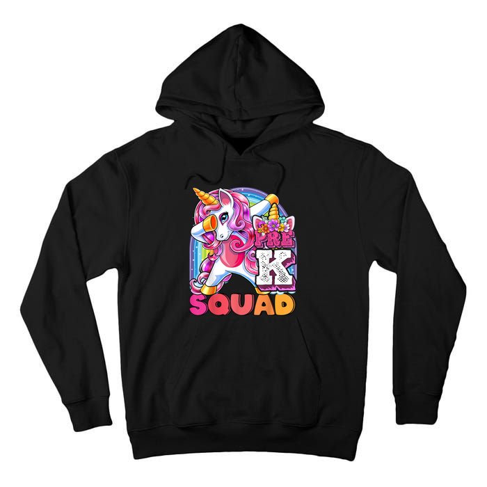 PreK Squad Dabbing Unicorn Back To School Girl Gift Tall Hoodie