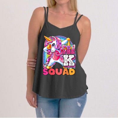 PreK Squad Dabbing Unicorn Back To School Girl Gift Women's Strappy Tank