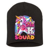 PreK Squad Dabbing Unicorn Back To School Girl Gift Short Acrylic Beanie