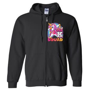 PreK Squad Dabbing Unicorn Back To School Girl Gift Full Zip Hoodie